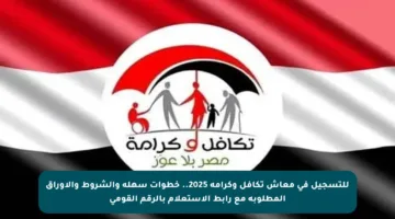 للتسجيل في معاش تكافل وكرامة 2025.. خطوات سهلة والشروط والأوراق المطلوبة مع رابط الاستعلام بالرقم القومي